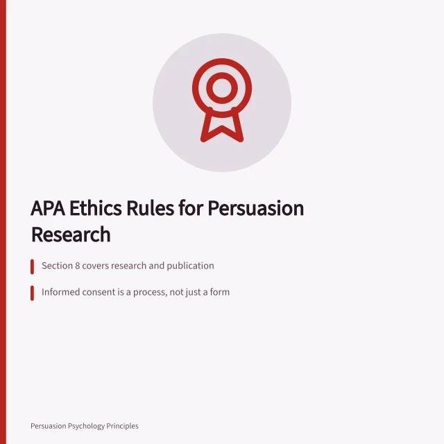 APA ethics rules for persuasion research with human subjects. What APA ethics rules mean for persuasion research with human subjects