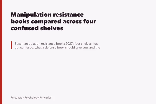 Manipulation resistance books compared across four confused shelves. Manipulation resistance books compared across four confused shelves