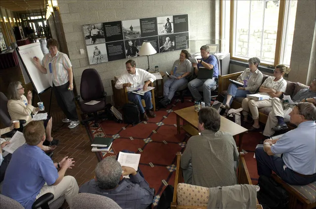 Image title: People in small discussion group meeting Image from Public domain images website, https://www.public-domain-image.com/full-image/people-public-domain-images-pictures/people-in-small-discussion-group-meeting.jpg.html. Normative influence reading, organized across five disciplines