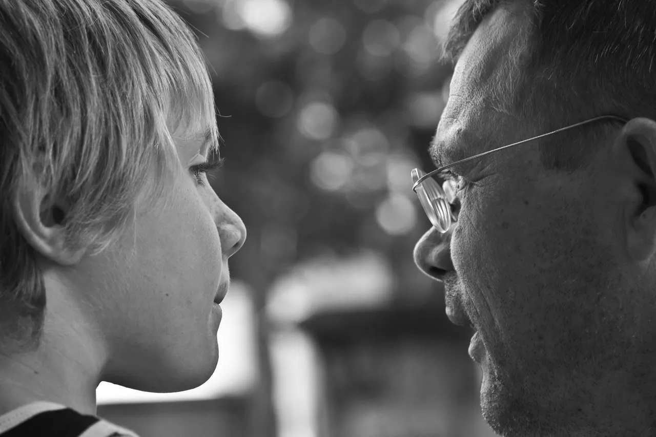 people, grown up, portrait, a, male, side view, facial expression, father son, to talk, conversation, secret, love, father son, father son, father son, father son, father son, conv. Inoculation Theory Persuasion: A Prebunking Guide for US Readers