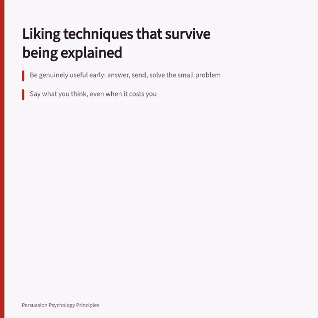 Card on honest liking techniques versus trained ones that collapse when named. Liking principle techniques with the guesswork removed