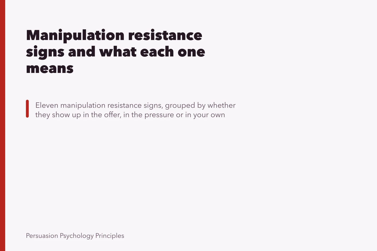 Manipulation resistance signs and what each one means. Manipulation resistance signs and what each one means