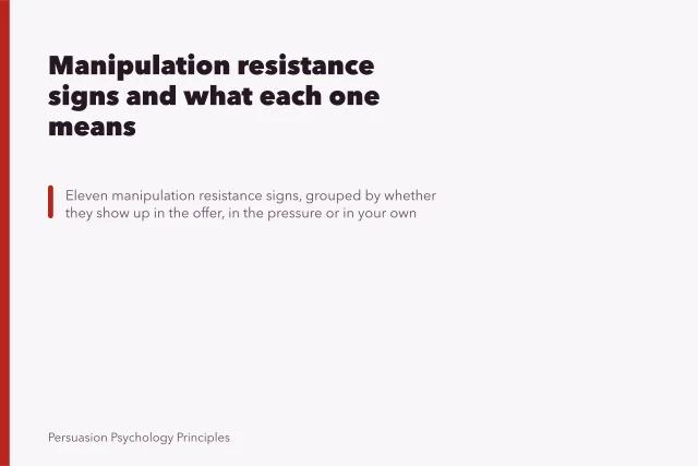Manipulation resistance signs and what each one means. Manipulation resistance signs and what each one means