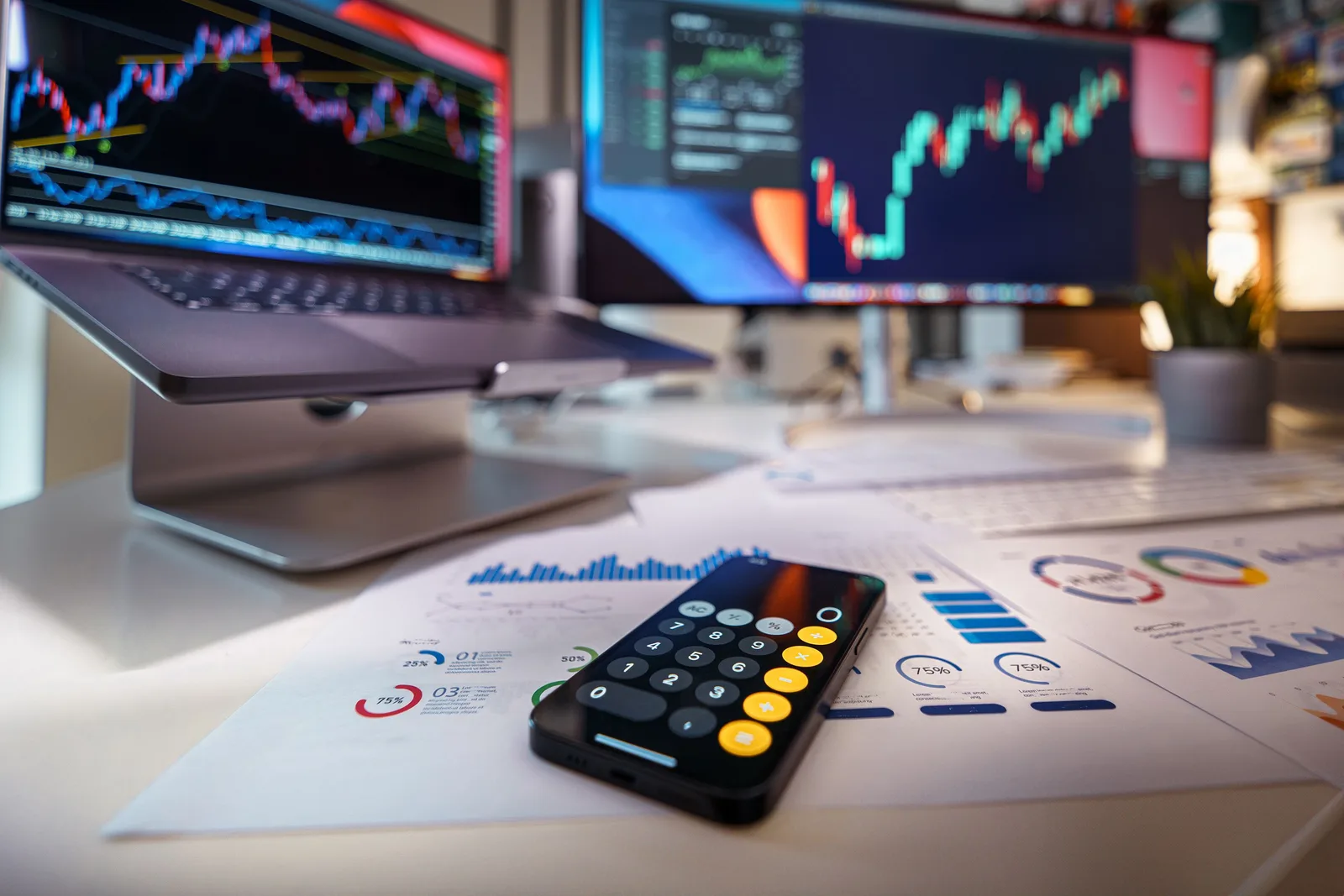 Modern workspace showcasing financial analysis with digital charts and reports. Pricing Psychology Persuasion in US SaaS: Three Anchors That Move Trials
