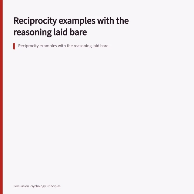 Reciprocity examples with the reasoning laid bare. Reciprocity examples with the reasoning laid bare