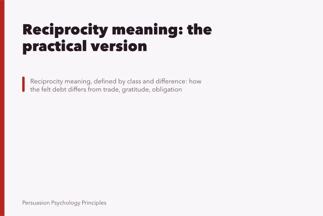 Reciprocity meaning: the practical version. Reciprocity meaning: the practical version