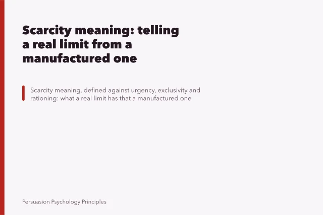Scarcity meaning: telling a real limit from a manufactured one. Scarcity meaning: telling a real limit from a manufactured one